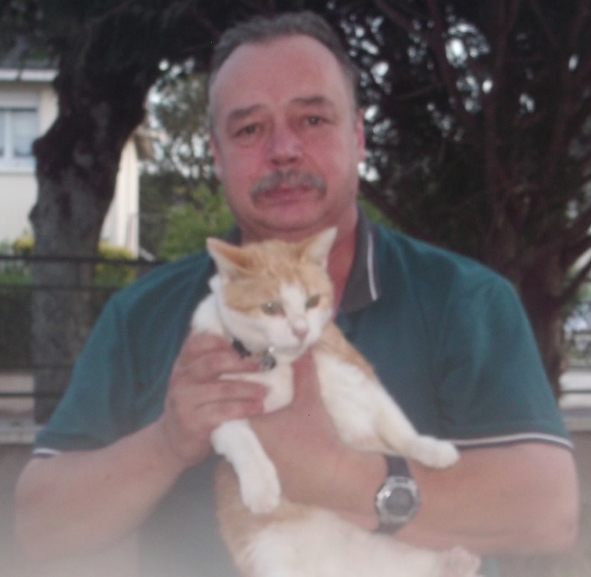 Whith my cat who died  in October 2019 at 14 years old